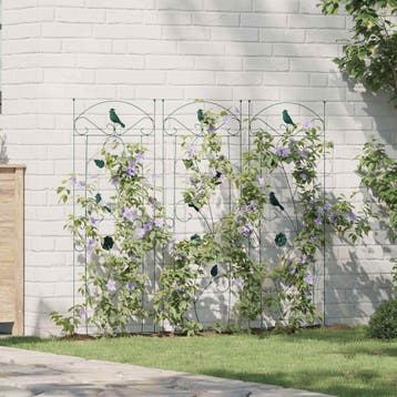 vidaXL Tuinhek 3 st Groen 110 x 40 cm Staal, Tuin en Terras, Verzenden, Nieuw