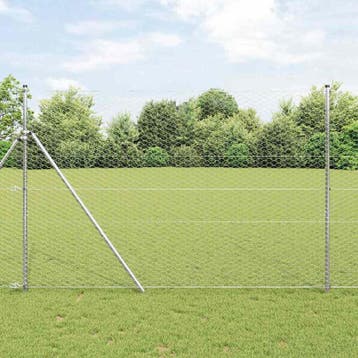 vidaXL Hexagon Hek 1,6 x 100 m Verzinkt staal zilver, Verzenden, Nieuw, IJzer