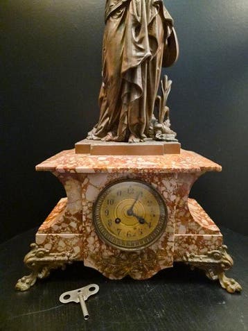 Pendule - Zinklegering, Marmer - 1850-1900, Antiek en Kunst