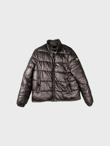 Massimo Dutti Puffer Jacket Heren maat S Gunmetal Vintage, Overige kleuren, Ophalen of Verzenden, Zo goed als nieuw, Massimo Dutti