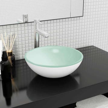 vidaXL Wasbak 35x12 cm gehard glas wit, Verzenden, Nieuw