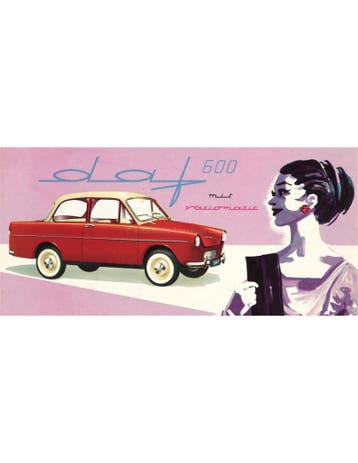 1960 DAF 600 VARIOMATIC BROCHURE DUITS, Nieuw, Author