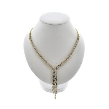 Gouden collier met diamanten; 8,13 ct. (Ketting), Gebruikt, Ophalen of Verzenden, Met edelsteen, Goud