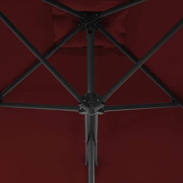 vidaXL Parasol met stalen paal 250x250x230 cm bordeauxrood, Verzenden, Nieuw, 2 tot 3 meter