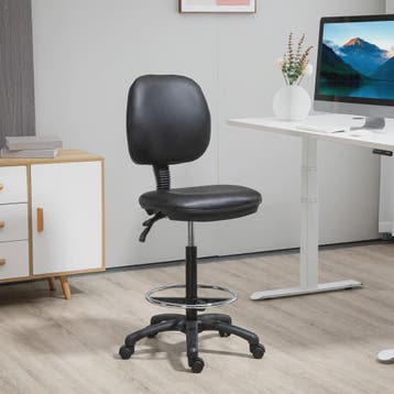 Zwarte Kruk met Wielen, In Hoogte Verstelbaar (69-91 cm), Ve, Verzenden, Nieuw