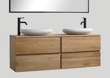 Mastello teak badkamermeubel Mallorca 140 2.0 (4 lades), 100 tot 150 cm, Nieuw, Ophalen of Verzenden, Minder dan 100 cm