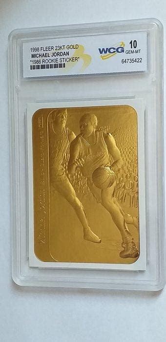 1986 Fleer Mint 23KT Gold, NBA Michael Jordan 10668 Limited, Nieuw