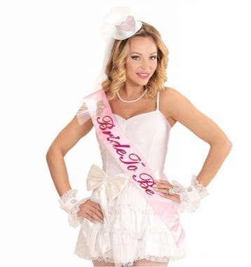 Sjerp dubbellaags Bride To Be roze, Kleding | Dames, Carnavalskleding en Feestkleding, Ophalen of Verzenden, Nieuw