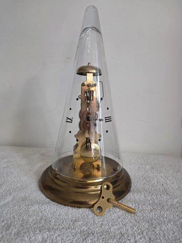 Skeletklok - Hermle - Art Deco messing, glas - 1960-1970, Antiek en Kunst, Antiek | Klokken