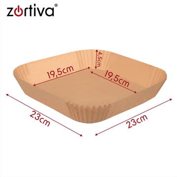 Zortiva Airfryer bakpapier 23 x 23 cm, 100 stuks met anti..., Ophalen of Verzenden, Nieuw