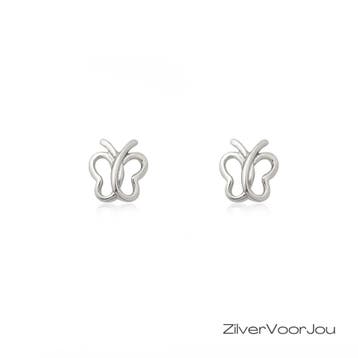 925 zilveren open vlinder oorbellen, Verzenden, Nieuw, Zilver