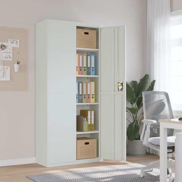 vidaXL Archiefkast 90x40x200 cm staal lichtgrijs, Verzenden, Nieuw