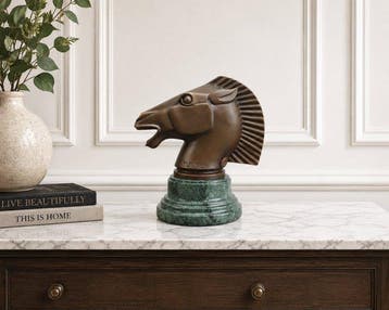 naar laliqeu - sculptuur, Art Deco-design paardenhoofd, Antiek en Kunst