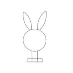 Metalen Frame Haas Bunny Zwart L18W8H48, Hobby en Vrije tijd, Knutselen, Ophalen of Verzenden, Nieuw