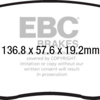 EBC 14-17 Fiat 500 Redstuff Ceramic Low Dust Front Brake, Ophalen of Verzenden, Nieuw