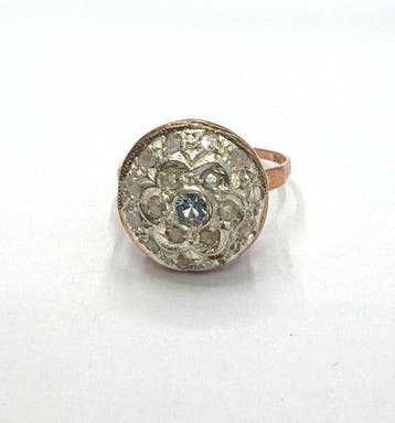 Zonder minimumprijs - Ring - 9 kt. Roségoud, Zilver Spinel -, Nieuw