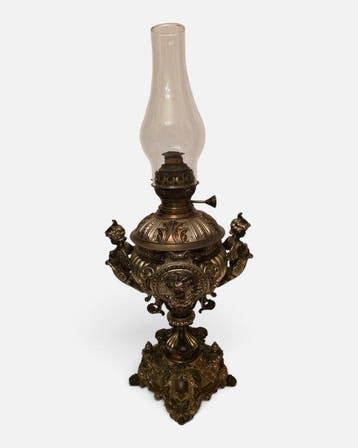 Olielamp - Messing, Metaal - Prachtige, zware Neo-Baro