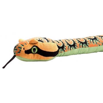 Wild Republic slang knuffel - pluche - oranje - 137 cm, Verzenden, Nieuw