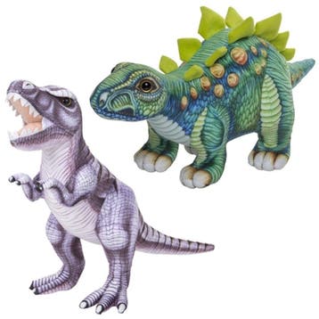 Pluche dino knuffels set - T-Rex en Stegosaurus - 30 cm, Verzenden, Nieuw