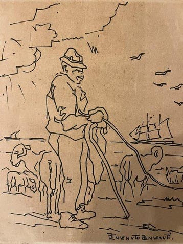 Benvenuto Benvenuti (1881-1959), Attrib. - Pastore con