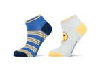 2 paar sneakersokken - Smiley - Grijs/Blauw, Kinderen en Baby's, Kinderkleding | Schoenen en Sokken, Verzenden, Nieuw