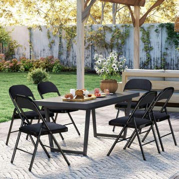 Klapstoelen - Vouwstoelen - Set van 4 - Eettafelstoelen - Zw, Verzenden, Zo goed als nieuw