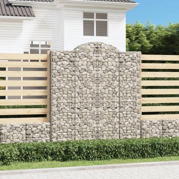 vidaXL Schanskorven 2 st gewelfd 200x50x220/240 cm ijzer, 100 cm of meer, Verzenden, Nieuw, Metaal
