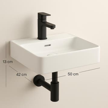 SALE - Skruv 50 - Glans wit - Waskom -  -  - Keramiek -, Ophalen of Verzenden, Nieuw
