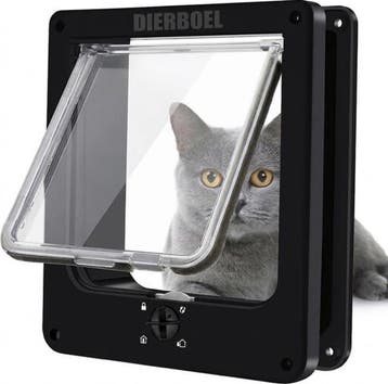 Dierboel® Kattenluik Met Tochtstrip Zwart Maat L – Met..., Verzenden, Nieuw