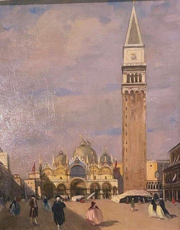 Oscar Scholl (1884-1950) - Piazza San Marco a Venezia, Antiek en Kunst