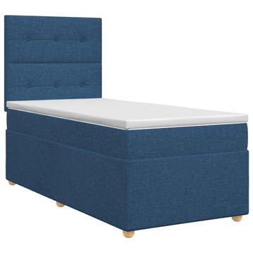 vidaXL Boxspringbed met matras met hoofdeinde Blauw 80 x 200, Verzenden, Nieuw, Blauw