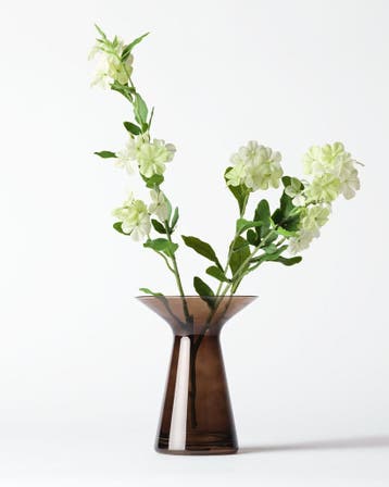 HEMA Vaas 15x20cm Zwier glas bruin, Verzenden, Nieuw, Bruin