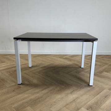 kantinetafel 120x80 cm, bruin eiken - wit, Ophalen of Verzenden, Gebruikt, Bureau