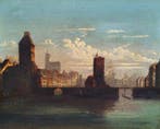 Johann Wilhelm Jankowski (1825-1870) - Veduta città Europa, Antiek en Kunst, Kunst | Schilderijen | Klassiek