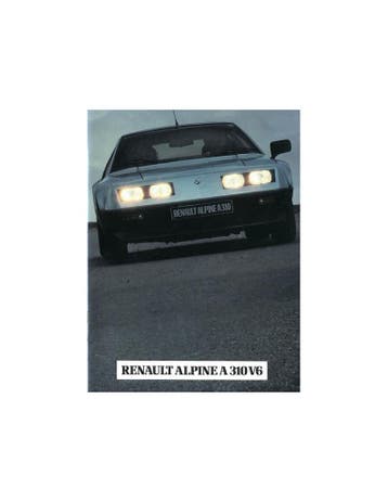 1981 ALPINE A310 V6 BROCHURE NEDERLANDS, Nieuw, Author
