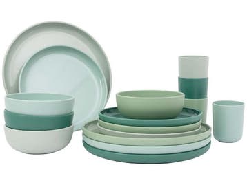 Bo-Camp Dune - Servies - RPET - 16-Delig - Groen, Verzenden, Nieuw