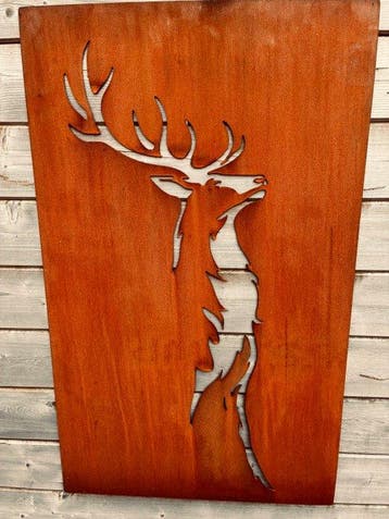 Wanddecoratie - Hert - België - Cortenstalen wanddecorati