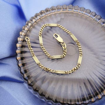 Gouden gourmet schakelarmband, Ophalen of Verzenden, Gebruikt, Goud, Goud