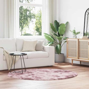 vidaXL Hoogpolig vloerkleed NAVARRA 160x160 cm polyester, Verzenden, Nieuw, Roze