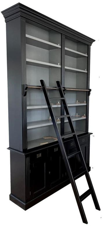 Boekenkast zwart - grijs Kesteren 170 x 260cm met trapje, Huis en Inrichting, Ophalen of Verzenden, Nieuw