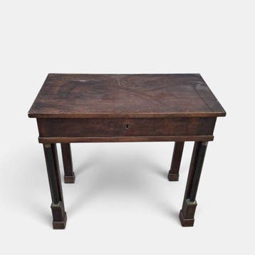 Bureau - Gelakt messing, Walnoot - console in Empire-stijl