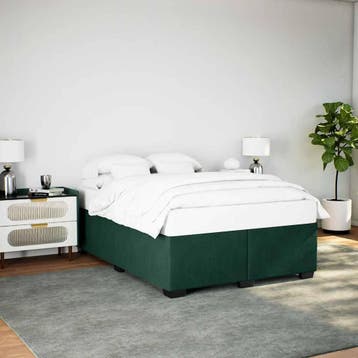 vidaXL Bedframe zonder matras 160x200 cm fluweel donkergroen, Verzenden, 200 cm, Stof, 160 cm