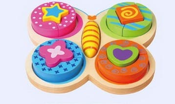 Viga Toys Puzzel vlinder. +18mnd van €13,99 voor €12,59, Ophalen of Verzenden, Nieuw