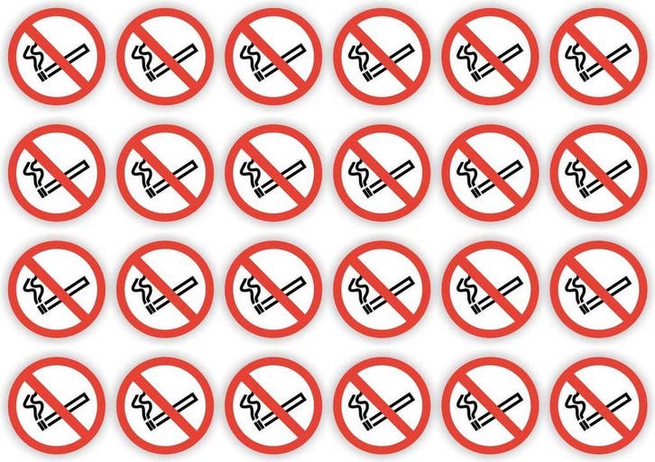 Verboden te roken - Stickers - Set 24 stuks (227.08, Verzamelen, Stickers, Overige typen, Nieuw, Verzenden