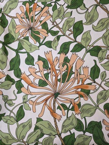 Stof William Morris “Honeysuckle” kamperfoeliestijl –