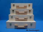 Houten koffers verkrijgbaar in 4 modellen met houten handvat, Minder dan 50 cm, Nieuw, Minder dan 50 cm, Ophalen of Verzenden