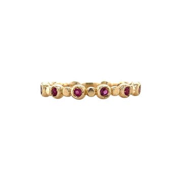 Gouden ring met robijn 14 karaat* nieuw, Verzenden, Zo goed als nieuw, Goud