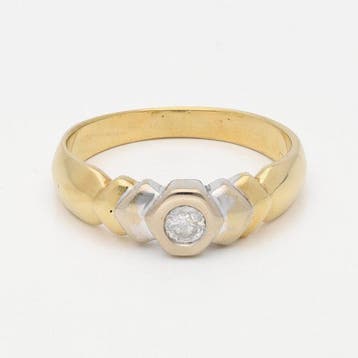 Ring - 18 karaat Geel goud Diamant (Natuurlijk) - Solitair, Nieuw