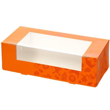 Taartdoos met venster 26x12x8cm Oranje, Verzenden, Nieuw