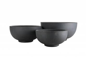 Hoge schaal Ø 55 cm x 26,5 cm Antraciet, Tuin en Terras, Verzenden, Nieuw, Rond